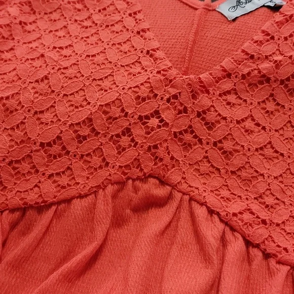 Absolutely Famous Orange Midi Dress NWT, V Neck, Sleeveless, Summer Dress - Picture 6 of 6